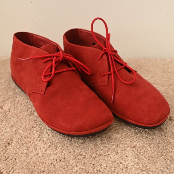 Camper Right Nina Ankle Boot - Red Nubuck - Picture 2 of 5
